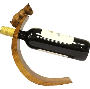 Stojan na víno Dřevěný stojan na víno - Kočka