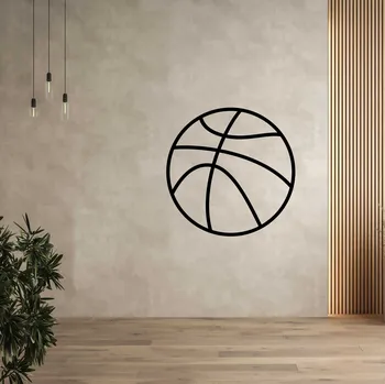 Obraz Dřevěný obraz na zeď - Basketbalový míč