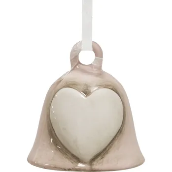 Vánoční dekorace Zvonek se srdcem 7 cm