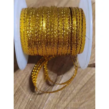 Stuha Dekorační stuha s lurexem šíře 3 mm barva zlatá