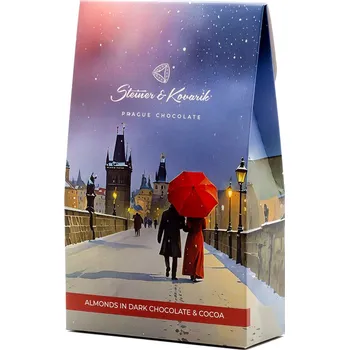 Cukrovinka Pražská čokoláda Vánoční mandle v hořké čokoládě a kakau 90 g
