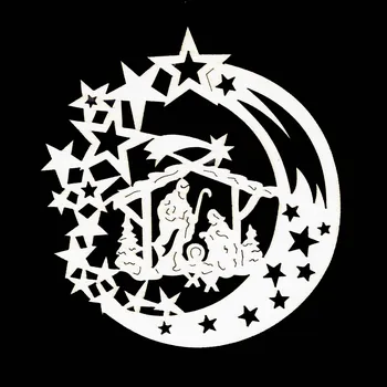 Vánoční ozdoba Vánoční ozdoba - Měsíc s Betlémem 12 cm