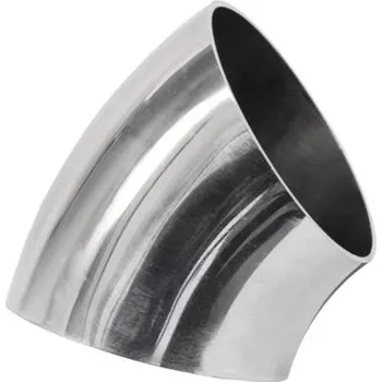 Kouřovod Univerzální nerezové koleno 45st. 57mm, tloušťka 1,5mm leštěné