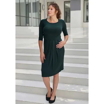 Těhotenské šaty Elegantní bambusové těhotenské a kojicí šaty 3v1 Elanora – elegantní smaragdové, 3/4 rukáv Velikost: L