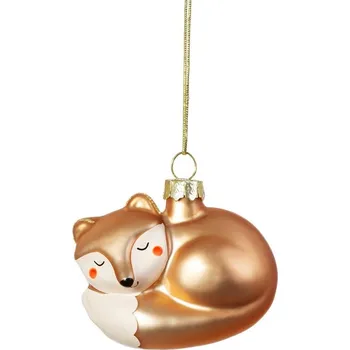 Vánoční ozdoba Sass & Belle Skleněná ručně vyrobená vánoční ozdoba 5 cm Baby Fox