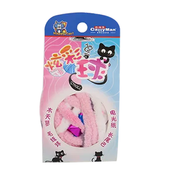 Hračka pro kočku Vlněné klubko s matatabi růžové