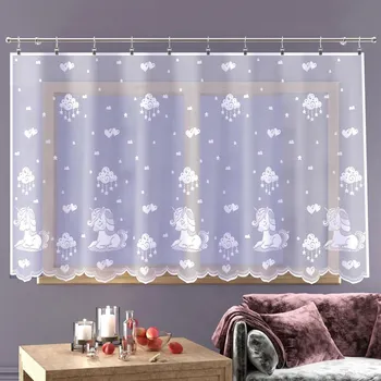 Záclona Forbyt Záclona Jednorožec bílá, 220 x 120 cm