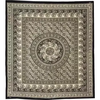 Přehoz na lůžko Přehoz na postel indický Paisley Mandala zelený 220 x 210 cm