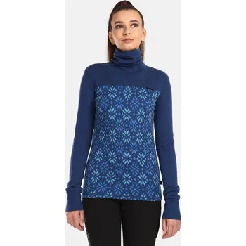 Kilpi Jannu-W tmavě modrá UL0506 dámské funkční triko dlouhý rukáv 100% Merino vlna - 46