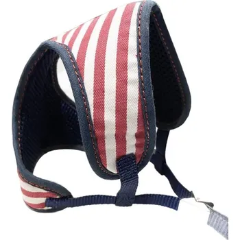 Vodítko pro psa Postroj a vodítko s dvojitým zapínáním pruhovaný červený SS
