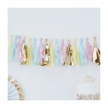 Riethmuller Girlanda střapce zlatá modrá/růžová/duhová - 2 m Barva: Duhová