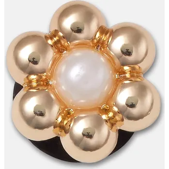 Dívčí pantofle Odznáček Jibbitz – Gold and Pearl Tiny Flower