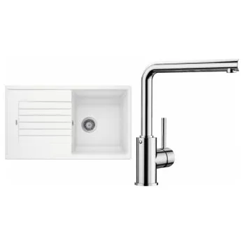 Granitový dřez Blanco Set 10-B 25 Zia 5 S Bílá + Mila Chrom