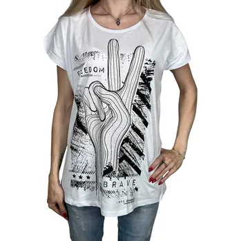 Dámské tričko Namso Dámské tričko s krátkým rukávem PEACE Barva: Bílá, Velikost: 3XL