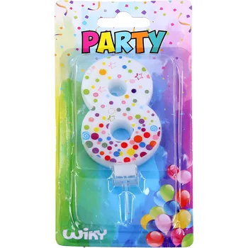 Párty svíčka číslo 8 Puntíky