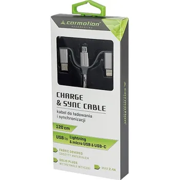 Datový kabel Kabel nabíjecí 120cm micro USB + Lightning + USB-C