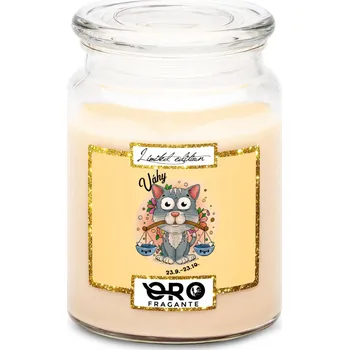 Svíčka Svíčka ve skle 500 g Kočičí znamení - Váhy