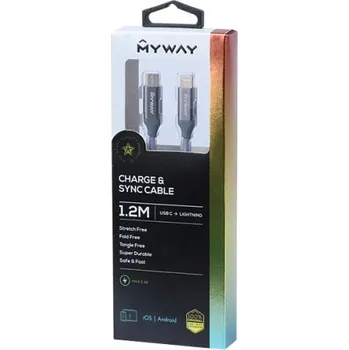 Datový kabel Kabel nabíjecí 120 cm, USB-C > Lightning MAWAY