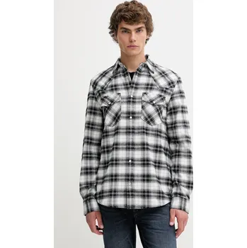 Pánská košile Bavlněná košile Tommy Jeans pánská, černá barva, regular, s klasickým límcem, DM0DM22019 99X, vel. XL