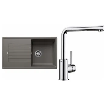Granitový dřez Blanco Set 10-B 25 Zia 5 S Šedá vulkán + Mila Chrom