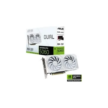 Grafická karta ASUS VGA NVIDIA GeForce RTX 5060 DUAL 8G WHITE, 8GB GDDR7, 3xDP, 1xHDMI