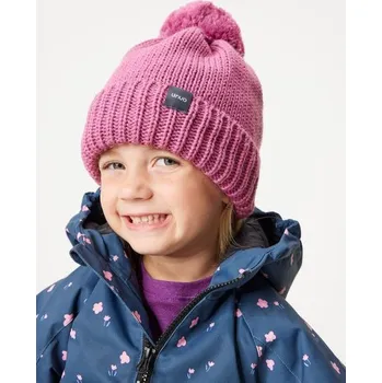 Čepice Unuo Dětská čepice pletená Bobble, Růžová - M (49-52 cm)