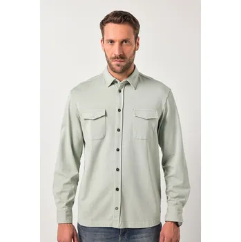 Pánská košile JP1880, Plus size Žerzejová košile JP1880, dlouhé rukávy, vintage vzhled, Kent límeček, Modern stsřih, do 8XL pro plnoštíhlé nadměrná velikost, 842440170-1453, šedý, 4XL, Plus size oblečení, Oblečení pro vysoké muže, Nadměrné velikosti, Oblečení pro plnoš