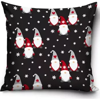 Povlak na dekorativní polštářek TipTrade Povlak na polštářek 40 x 40 cm Vánoční skřítci a vločky