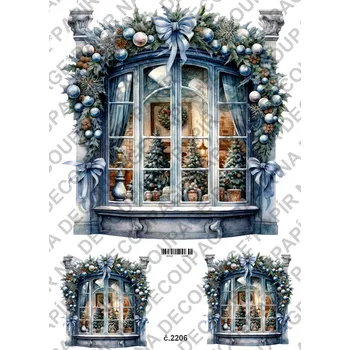 Umělecký papír Rýžový a soft papír na decoupage - Adventní výzdoba - KB2206 Materiál: Soft, Rozměr: A4