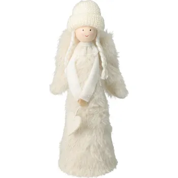 Vánoční dekorace ASKO - NÁBYTEK Vánoční dekorace Anděl s copy, bílá/šedá 12x22x8 cm šedá