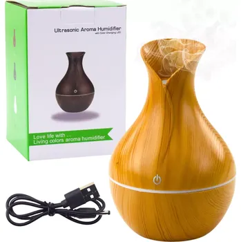 Zvlhčovač vzduchu Ultrazvukový aroma difuzér a zvlhčovač vzduchu s imitací dřeva 130 ml