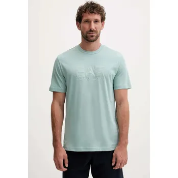 Pánské tričko Bavlněné tričko EA7 Emporio Armani pánské, tyrkysová barva, s aplikací, AF10375-7M000898 AF10375.7M000898 66X, vel. XXL