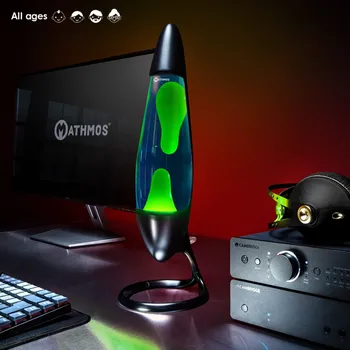 Lampa pro světelnou terapii Mathmos Neo, originální lávová lampa, 1x20W, černá s modrou tekutinou a zelenou lávou, výška 42cm