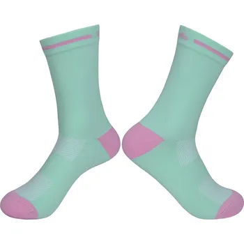 Dámské ponožky RIVANELLE Cyklistické ponožky klasické - VELON - světle modrá/růžová
