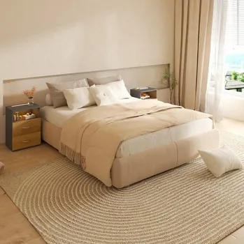 Noční stolek Noční stolek Jamie sada 2 ks 55x40x28cm | dřevo/šedá