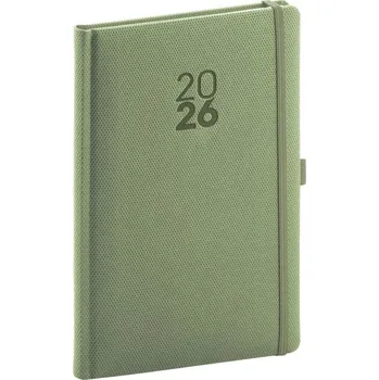 Diář Notique Týdenní Diář Diamante 2026, Olivový, 15 x 21 cm