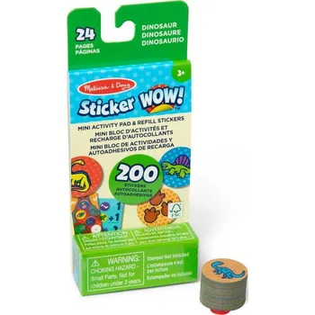 samolepka Sticker WOW! Mini knížka s náplní do razítkovače 200ks - Dino