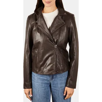 Dámská casual bunda Baťa dámská kožená bunda hnědé, vel. M