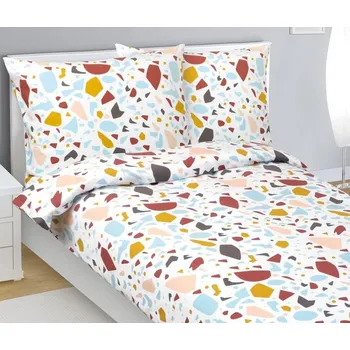 Povlečení Povlečení flanelové Modrá,Cihlová,Bílá BX1001374 - 140x220, 70x90 cm