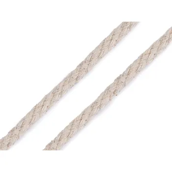 Příze Bavlněná šňůra Ø5 mm splétaná, barva 2 režná světlá