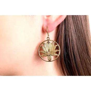 Náušnice Náušnice Lotos zlaté barvy