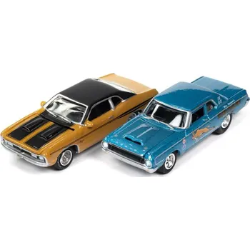autíčko Dodge 330 "Tribute" 1964 + Dodge Demon GSS 1971 1:64 - Johnny Lightning Dodge 330 Tribute + Dodge Demon GSS - sběratelský model auta