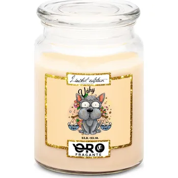 Svíčka Svíčka ve skle 500 g Psí znamení - Váhy