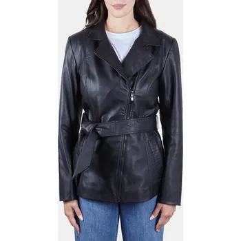 Dámská casual bunda Baťa kožená dámská bunda s páskem černé, vel. M