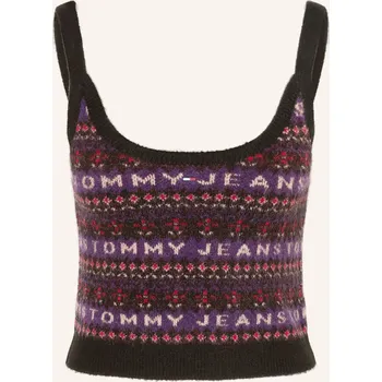 Tommy Jeans Dámský Pletený Top, černá / tmavě fialová /...