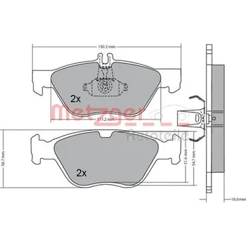 Brzdová destička Sada brzdových destiček, kotoučová brzda METZGER 1170065