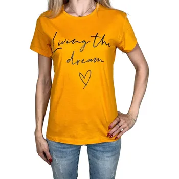 Dámské tričko AKKAYA Dámské tričko s krátkým rukávem GIZELA Barva: Oranžová, Velikost: M