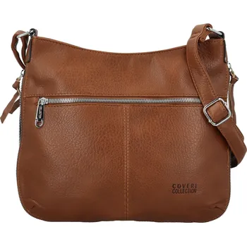 Módní dámská koženková crossbody kabelka Coveri Kisha, hnědá