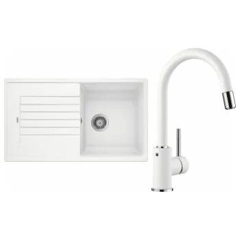 Kuchyňský dřez Blanco Set 10-D 25 Zia 5 S Bílá + Mida-S Bílá