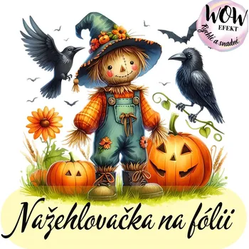 Nažehlovačky na fólii Nažehlovačka na fólii, HALLOWEEN - STRAŠÁK, 1 kus Zvolte VELIKOST motivu ZDE:: Menší